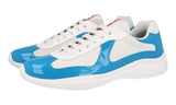 Prada Men's Turquoise Leather Americas Cup Sneaker 4E3400