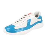 Prada Men's Turquoise Leather Americas Cup Sneaker 4E3400