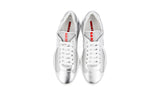 Prada Men's Silver Leather Americas Cup Sneaker 4E3400