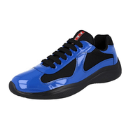 Prada Men's Blue Leather Americas Cup Sneaker 4E3400