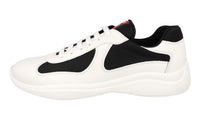 Prada Men's White Leather Americas Cup Sneaker 4E3400