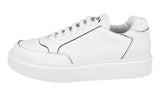 Prada Men's White Leather Macro Sneaker 4E3453
