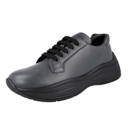 Prada Men's Grey Leather Chunky Bold Platform Sneaker 4E3457