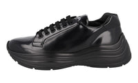 Prada Men's Black Brushed Spazzolato Leather Chunky Sole Sneaker 4E3457