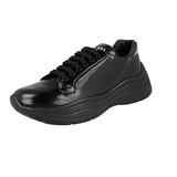 Prada Men's Black Brushed Spazzolato Leather Chunky Bold Platform Sneaker 4E3457