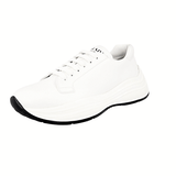 Prada Men's White Brushed Spazzolato Leather Chunky Bold Platform Sneaker 4E3457