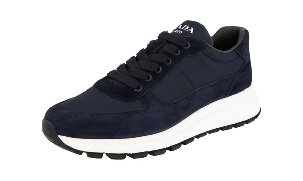 Prada Men's 4E3487 OQT F0008 Leather Sneaker