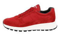 Prada Men's Red Leather Prax01 Sneaker 4E3487