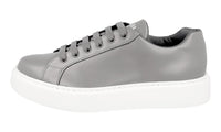 Prada Men's Grey Brushed Spazzolato Leather Macro Sneaker 4E3489