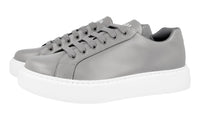 Prada Men's Grey Brushed Spazzolato Leather Macro Sneaker 4E3489