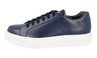 Prada Men's Blue Brushed Spazzolato Leather Macro Sneaker 4E3489