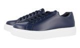 Prada Men's Blue Brushed Spazzolato Leather Macro Sneaker 4E3489