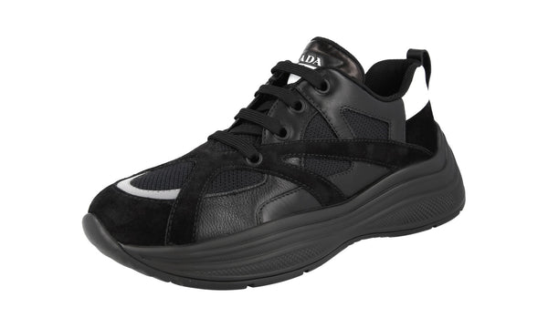 Prada Men's 4E3490 3L3F F0002 Leather Sneaker