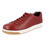 Prada Men's Red Leather Downtown Sneaker 4E3507