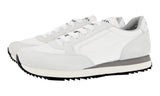 Prada Men's White Leather Nylon Running Sneaker 4E3537