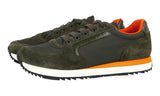 Prada Men's Green Leather Nylon Running Sneaker 4E3537