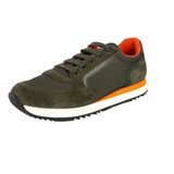 Prada Men's Green Leather Nylon Running Sneaker 4E3537