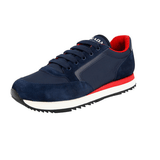 Prada Men's Blue Leather Nylon Running Sneaker 4E3537