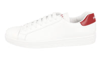 Prada Men's White Brushed Spazzolato Leather Sneaker 4E3539