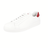 Prada Men's White Brushed Spazzolato Leather Downtown Sneaker 4E3539