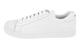Prada Men's White Brushed Spazzolato Leather Downtown Cap Toe Sneaker 4E3539