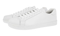 Prada Men's White Brushed Spazzolato Leather Sneaker 4E3539