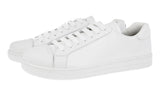 Prada Men's White Brushed Spazzolato Leather Downtown Cap Toe Sneaker 4E3539