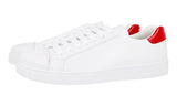 Prada Men's White Brushed Spazzolato Leather Downtown Cap Toe Sneaker 4E3539