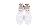 Prada Men's White Brushed Spazzolato Leather Downtown Cap Toe Sneaker 4E3539