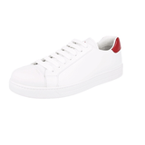 Prada Men's White Brushed Spazzolato Leather Downtown Cap Toe Sneaker 4E3539