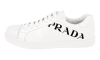 Prada Men's White Brushed Spazzolato Leather Sneaker 4E3543