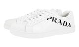 Prada Men's White Brushed Spazzolato Leather Downtown Sneaker 4E3543