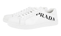 Prada Men's White Brushed Spazzolato Leather Sneaker 4E3543