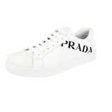 Prada Men's White Brushed Spazzolato Leather Downtown Sneaker 4E3543