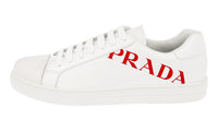 Prada Men's White Brushed Spazzolato Leather Sneaker 4E3543