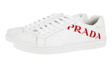 Prada Men's White Brushed Spazzolato Leather Downtown Sneaker 4E3543
