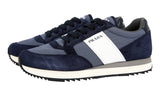 Prada Men's Blue Leather Nylon Running Sneaker 4E3546