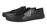 Prada Men's Black Leather Cassetta Wheel Sneaker 4E3548
