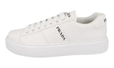 Prada Men's White Leather Macro Bold Sole Platform Plateau Sneaker 4E3555