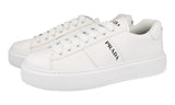 Prada Men's White Leather Macro Bold Sole Platform Plateau Sneaker 4E3555