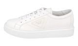 Prada Men's White Leather Macro Sneaker 4E3560