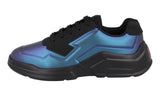 Prada Men's Blue Leather Polarius Iridescent Sneaker 4E3566