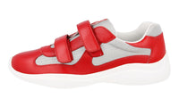 Prada Men's Red Leather Americas Cup Sneaker 4O3305