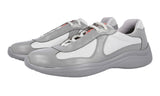 Prada Men's Grey Leather Americas Cup Sneaker 4O3305