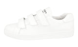 Prada Men's White Leather Downtown Hook N Loop Sneaker 4O3526
