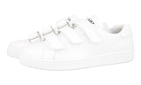 Prada Men's White Leather Downtown Hook N Loop Sneaker 4O3526