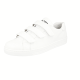 Prada Men's White Leather Downtown Hook N Loop Sneaker 4O3526
