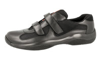 Prada Men's Black Leather Americas Cup Hook+loop Sneaker 4P0723