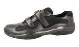 Prada Men's Black Leather Americas Cup Hook+loop Sneaker 4P0723