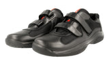 Prada Men's Black Leather Americas Cup Hook+loop Sneaker 4P0723